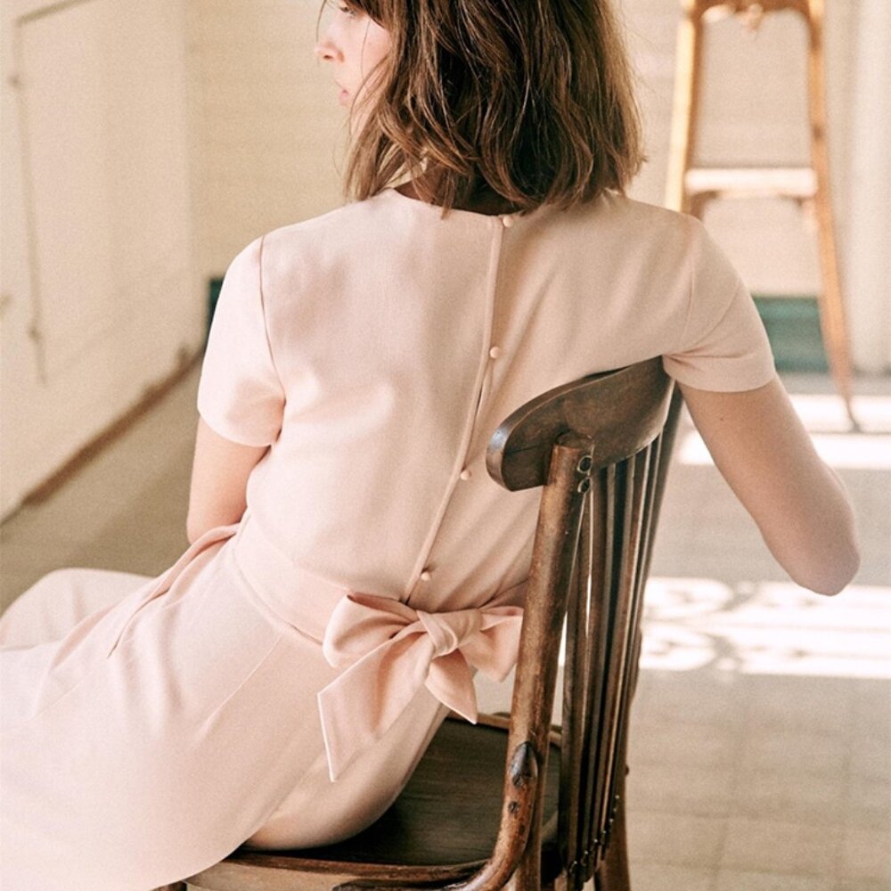 Sezane Magdalena jumpsuit in Nude Size 38/6 NWT